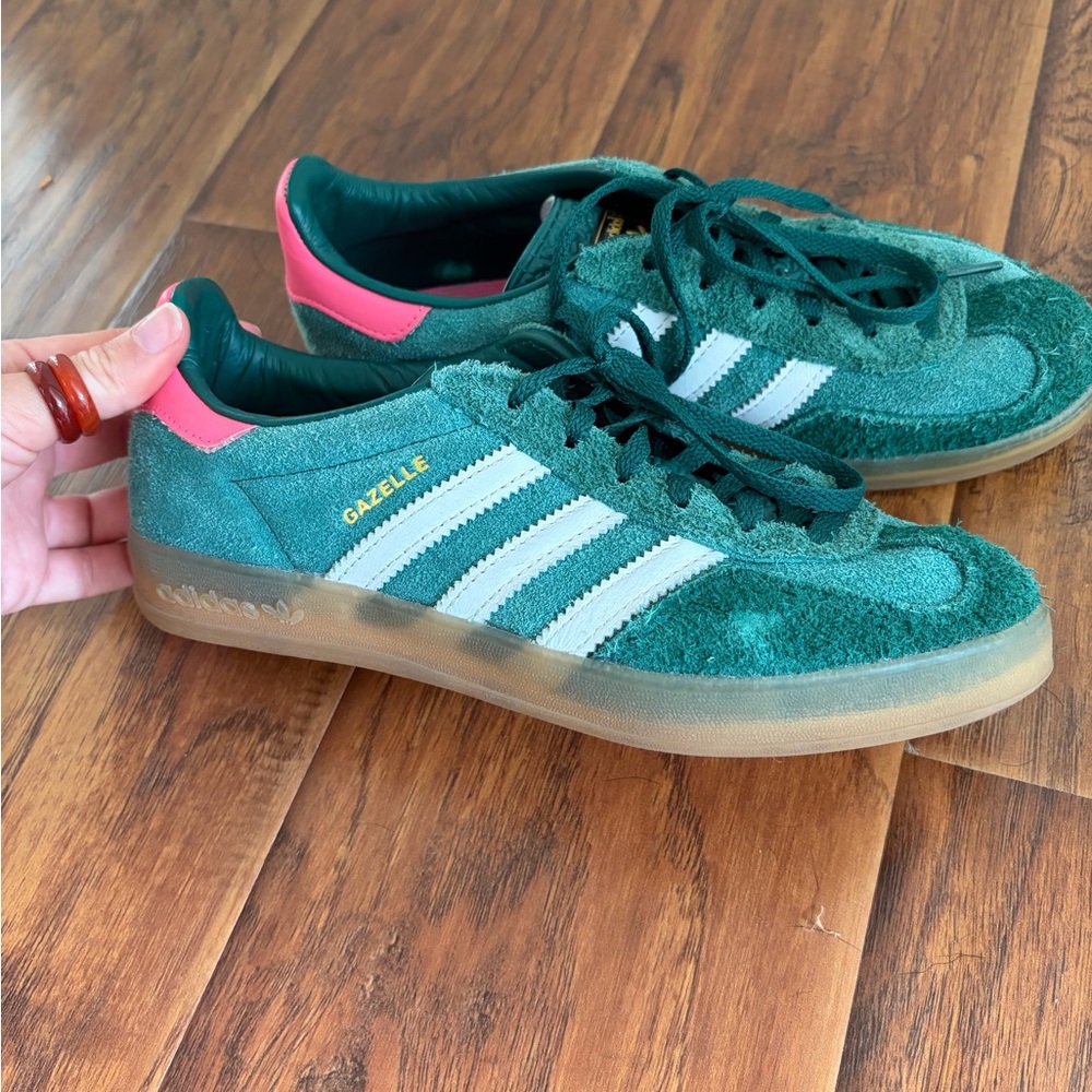 Green & Pink adidas Gazelles